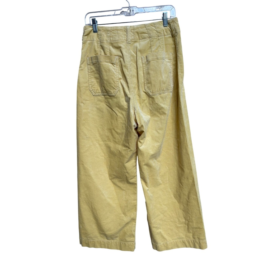 Maeve Anthropologie The Colette Cropped Wide-Leg Corduroy Pants Yellow Size 31 - Picture 3 of 10
